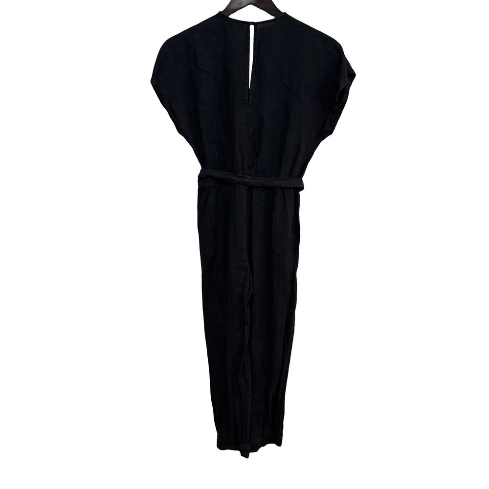 JOIE Linen Jumpsuit Gray + Waist‎ Tie Women's Size XS 19 Pit 26 Inseam - Picture 6 of 6